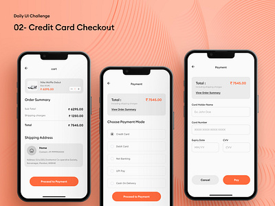 Daily UI Challenge #002 - Credit Card Checkout app design daily ui design ui uidesign