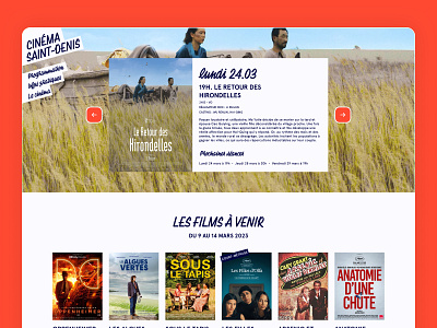 Cinéma Saint-Denis - Website graphic design hero banner movie ui website