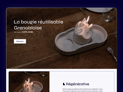 D'APLOMB - Website candle hero banner photography ui website