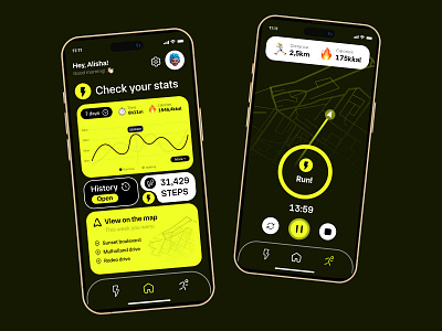 Fitness Mobile App app dashboard design fitness gps map mobile app sport track ui ux