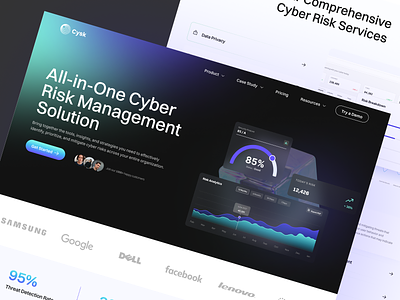 Cysk - Cyber Risk Solution crypto cyber dark mode finance fintech graphic design landing page nft product design security ui uiux uiux design ux web design