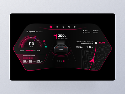 Digital Gauge Cluster UI Design creative design digital car dashboard digital gauge cluster digital speedometer graphic design smart car dashboard ui