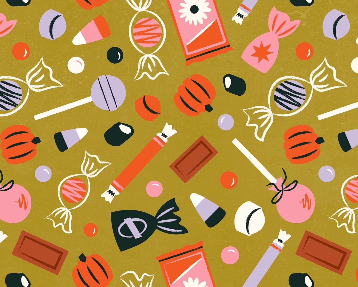 Vintage Inspired Halloween Candy Pattern by Shelby Warwood on Dribbble