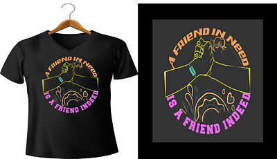 Black T shirt (Friendship) black t shirt design design friend friendly friendship graphic design illustration logo t shirt design vector