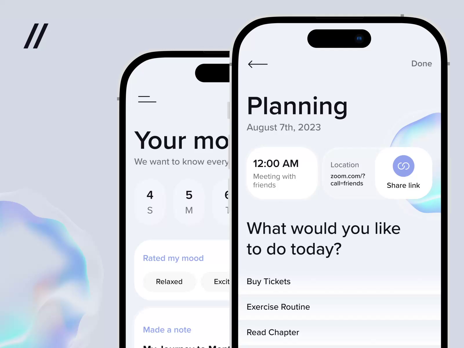 Example of Mental Health Mobile iOS App