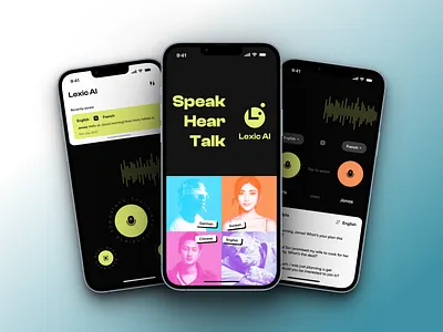 Lexic AI - Translation App ai ai app ai translation app design app ui chat chatbot chatgpt design futuristic illustration language minimal mobile mobile app translation translator ui ux voice chat