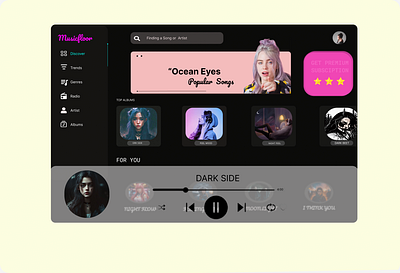 Music Web App Design music web app ui ui design