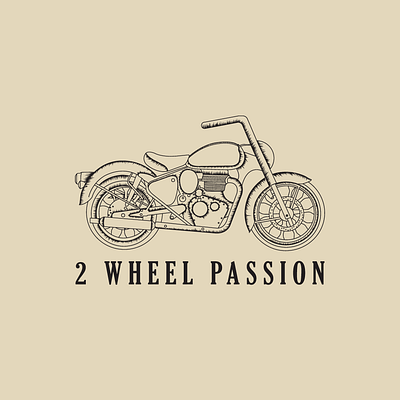 Logo Design for 2 Wheel Passion brand branding drawing logo grage logo motorbike logo vector vintage logo