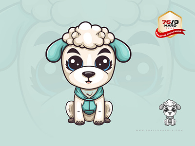 Whimsy Wool Illustration baby sheep cartoon character cute illustration mascorforsale mascot shallunarula wool