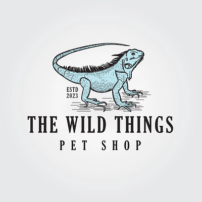 Logo Design for The Wild Things Pet Shop Brand branding drawing logo graphic design logo pet shop vintage logo