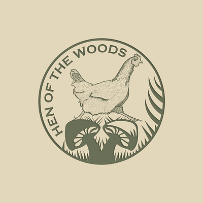 Logo Design for Hen of the Woods Brand branding design drawing logo graphic design hen logo logo vintage logo