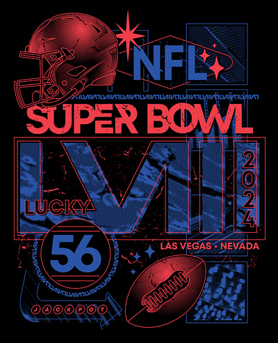 Super Bowl '56 Event Tee Illustration branding design graphic design illustration logo typography vector