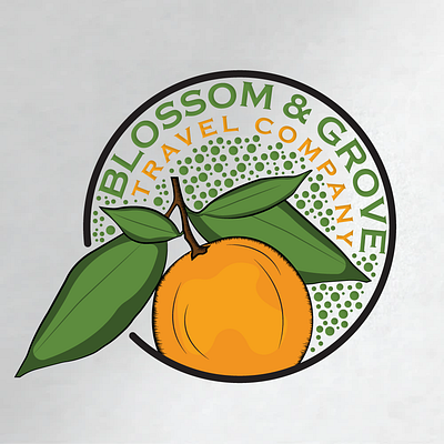 Logo Design For Blossom & Grove Travel Company Brand art logo branding drawing logo fruits logo graphic design logo