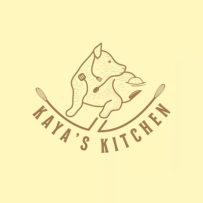 Logo Design for Kaya's Kitchen Brand animal logo branding dog logo drawing logo graphic design kitchen logo logo vintage logo