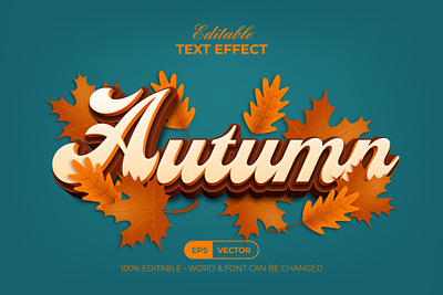 Autumn Text Effect Style autumn design editable effect font leaf lettering modern season style text type typeface typography warm