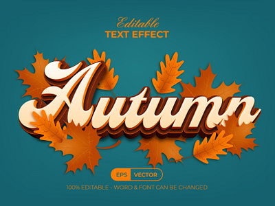 Autumn Text Effect Style autumn design editable effect font leaf lettering modern season style text type typeface typography warm