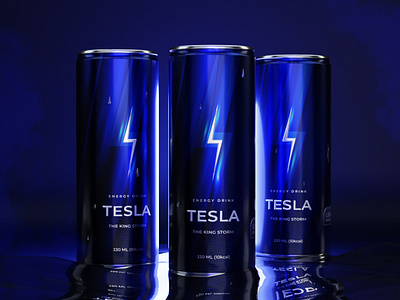 Tesla Energy Drink blender brand brand and logo branding can cinema4d cycles drink energy drink eve graphic design hell label logo mockup monster octan opentowork packaging packaging design