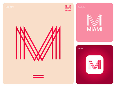 LETTER M, MIAMI LOGO DESIGN. best logo brand identity branding creative design illustration logo logo design ui vect plus