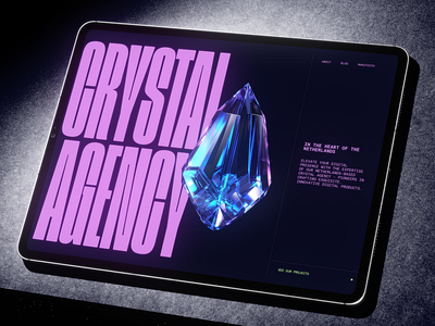 Crystal Agency - Landing Page clean crystal dark dark mode design landing page typography ui ux web web page website white space