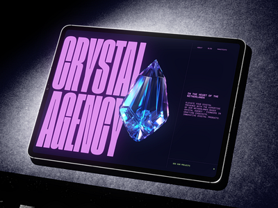 Crystal Agency - Landing Page clean crystal dark dark mode design landing page typography ui ux web web page website white space