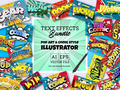 Text effect style Popart & Comic comic font comic style editable font style layer style pop art text effe text effect