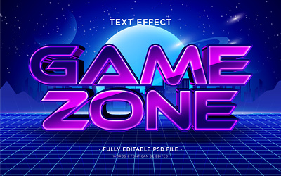 Game Zone Esports gaming 3d editable text effect design Logo 3d game assest 3d gaming logo gamer logo gaming design movie title psd mockup space text effect