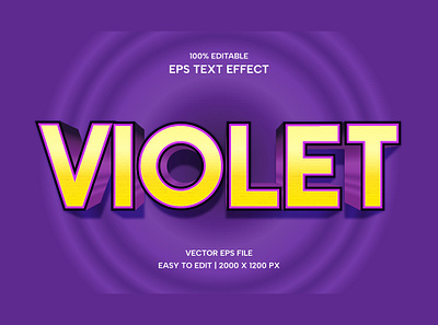 Violet Text Effect Design Concept eps text effect graphic design purple color text effect vector graphics violet