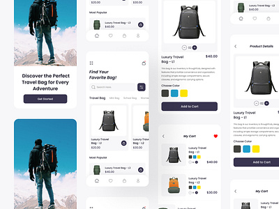 Bag Store App UI Design app app design appui bag shop app bag shop app ui bag store bag store app bag store mobile ui design ui uiux