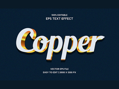 Copper Text Effect Design Concept copper vector graphics