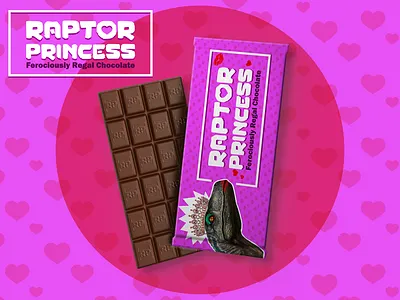 Chocolate Bar Packaging Design: Raptor Princess branding colorful funny graphic design logo music festival packaging design