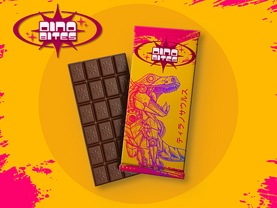 Chocolate Bar Packaging Design: Dino Bites branding colorful graphic design logo music festival packaging design print visual design