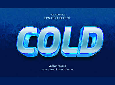 Cold Text Effect Design Concept cold eps file graphic design vector graphics