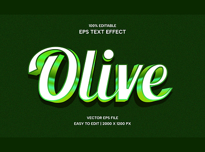 Olive Text Effect Design Concept design olive color text effect vector graphics