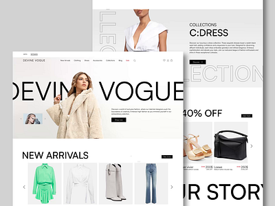 Devine Vogue: Clothing site clean design clothing clothing store clothing website e commerce fashion fashion site landing page luxery minimal design motion ui uiux user experience user interface ux uxui web animation web interaction