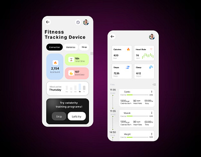 Fitness tracing device app design fitness tracing device graphic design illustration mobile app ui ux website