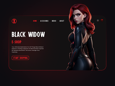 Black Widow E-shop concept design homepage ui web
