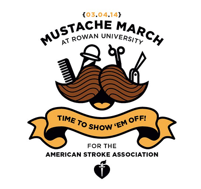 Mustache March branding flyer icon mustache t shirt