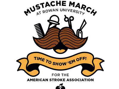 Mustache March branding flyer icon mustache t shirt