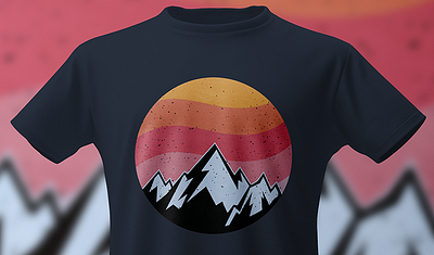 Retro sunset mountain T-Shirt graphic design