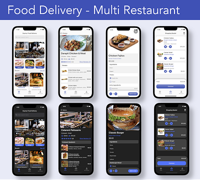 Food Delivery-Multi Restaurant UI Template for MAUI and Xamarin android food delivery ios maui mobile multi restaurant ui ui template ux xamarin