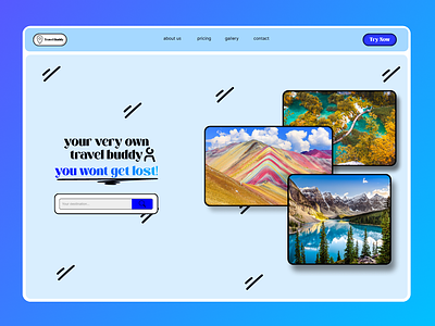 Travel buddy SaaS web design beach beautiful beautiful places branding buddy design earth exotic free time lake relax tourism travel ui ux vacation web design website website design world