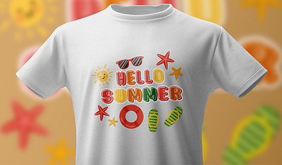 Hello Summer Sun T-Shirt graphic design