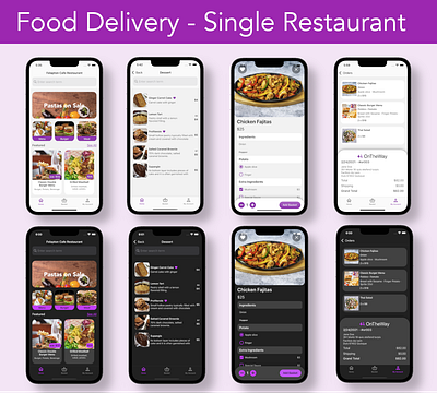 Food Delivery App-Single Rest. UI Template for MAUI and Xamarin android food delivery ios maui mobile single restaurant ui ui template ux xamarin