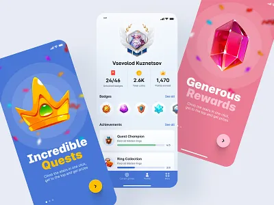 Game application UI design 3d achievement design game gamification graphic design illustration ui ukraine ux