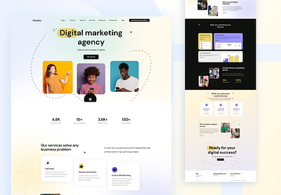 Landing Page For Digital Marketing Agency apps landing page apps ui branding colorfull ui design design digital agency company digital marketing agency figma graphic graphic design illustration landing page logo motion graphics typography ui uiux ux vector