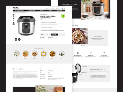 Aroma: Product Page Design content strategy cooking ecommerce food product shopping ui ux web web design wordpress