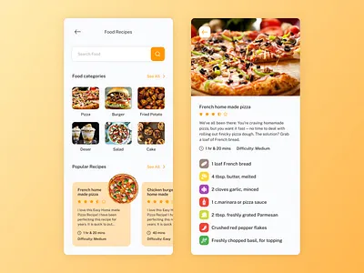 #DailyUI day 040 app burger challenge dailyui fastfood food pizza recipe ui
