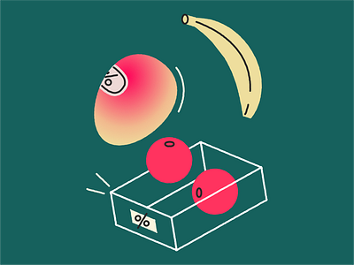 Fruit box app illustration vector