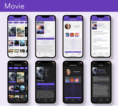 Movie App UI Template for Flutter android flutter ios mobile movie ui ui template ux