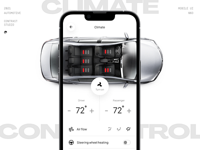 Climate control screen - Toyota app 3d automotive bold type car clean climate control figma mobile app modern toyota ui design